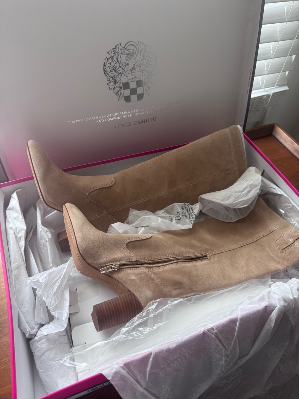 New Vince Camuto Taupe Suede Over-the-Knee Boots